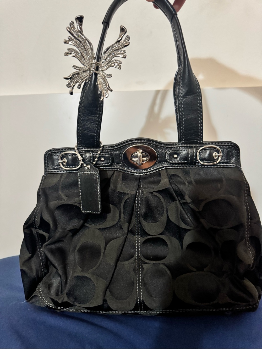 Vintage Y2K Coach Hampton Signature Satchel / Shoulder bag